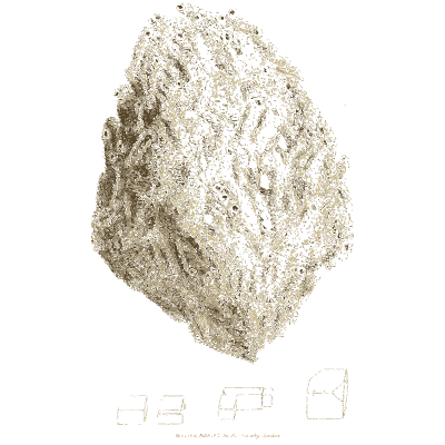 Pale grainy lump with crystal figures - British Mineralogy, Volume 3 - 1809