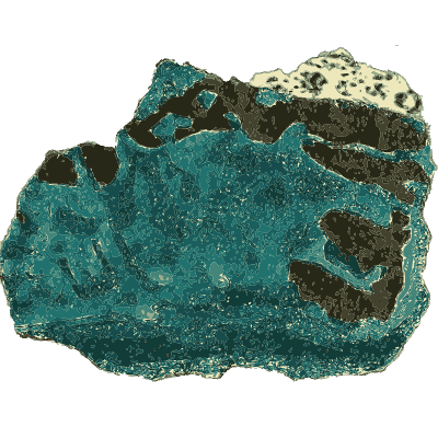 Blue green crusted rock - British Mineralogy, Volume 3 - 1809