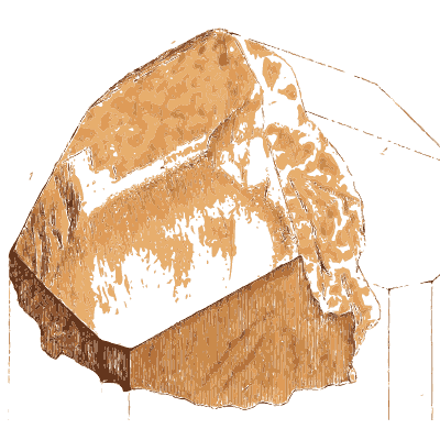 Orange tan cleaved crystal block - British Mineralogy, Volume 3 - 1809