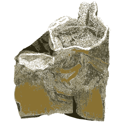 Olive grey rock with cup hollow - British Mineralogy, Volume 3 - 1809
