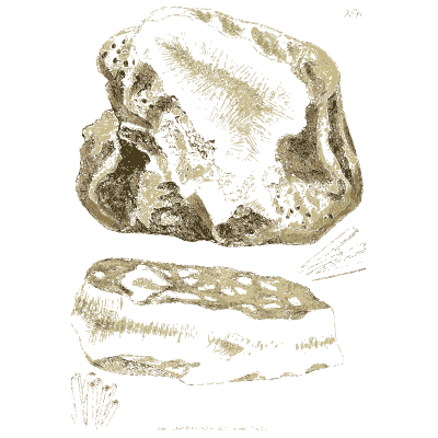 Crusted rock above a layered slab - British Mineralogy, Volume 3 - 1809