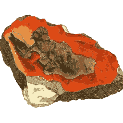 Orange-red rock with a dark core - British Mineralogy, Volume 3 - 1809