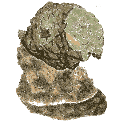Flaking green rock - British Mineralogy, Volume 3 - 1809