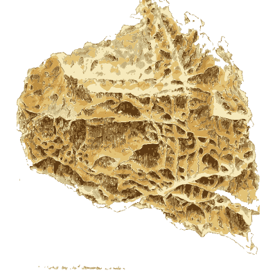Golden honeycomb rock - British Mineralogy, Volume 3 - 1809