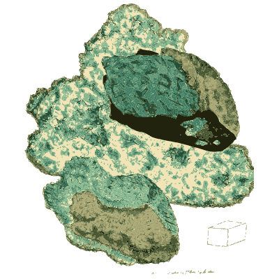 Green crusted mineral pebbles - British Mineralogy, Volume 4 - 1811
