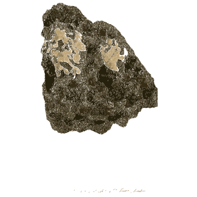 Dark rough rock with pale patches - British Mineralogy, Volume 4 - 1811
