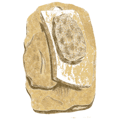 Pale yellow block with an oval mass - British Mineralogy, Volume 4 - 1811
