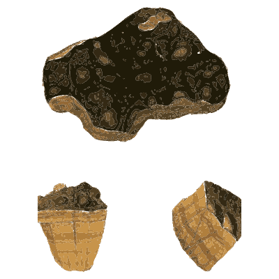 Dark spotted rock and banded blocks - British Mineralogy, Volume 4 - 1811