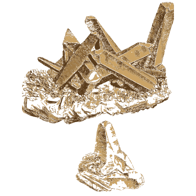 Crossed pale blade crystals on rock - British Mineralogy, Volume 4 - 1811