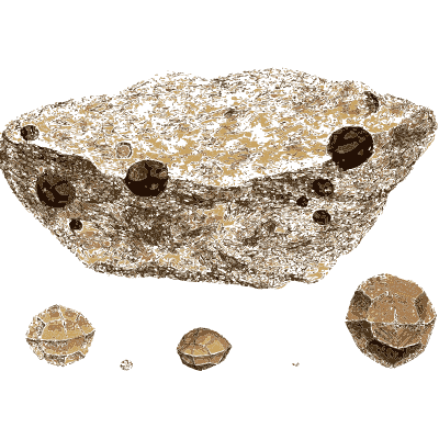 Pale stone with dark round inclusions - British Mineralogy, Volume 4 - 1811
