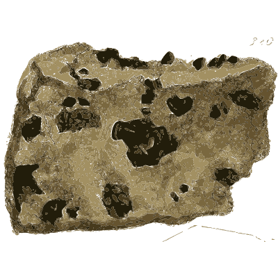 Grey-brown pitted slab - British Mineralogy, Volume 4 - 1811