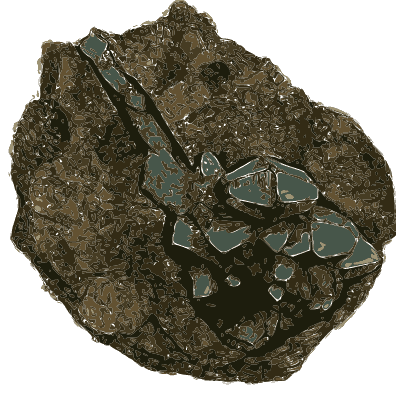 Grey crystals in dark brown rock - British Mineralogy, Volume 4 - 1811
