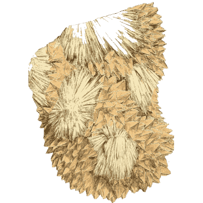 Radiating pale fibre heads on rock - British Mineralogy, Volume 4 - 1811