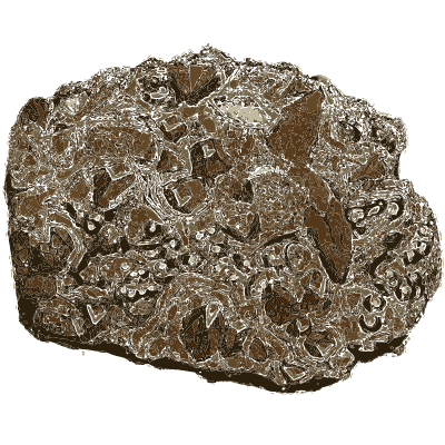 Brown rock with red and dark grains - British Mineralogy, Volume 4 - 1811