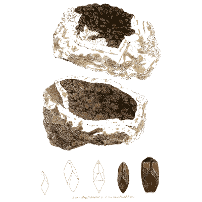 Pale stones with crystal-lined cavities - British Mineralogy, Volume 4 - 1811