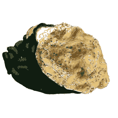 Knobbed golden crust on black rock - British Mineralogy, Volume 4 - 1811