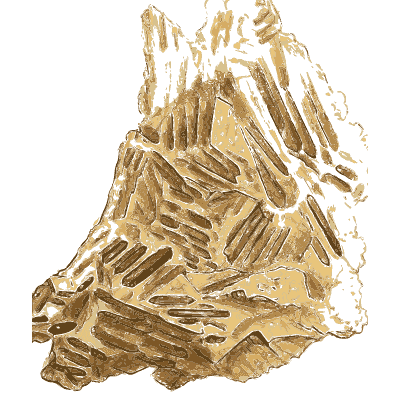 Pale rock packed with rod crystals - British Mineralogy, Volume 4 - 1811