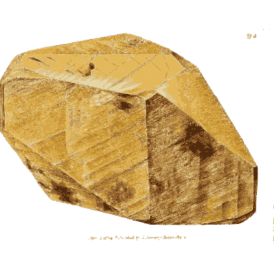 Large golden rhomb crystal - British Mineralogy, Volume 4 - 1811