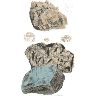 Mineral fragments with crystal figures - Exotic Mineralogy, Volume 1 - 1811