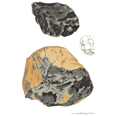 Dark mineral and veined rock - Exotic Mineralogy, Volume 1 - 1811
