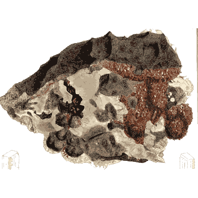 Red botryoidal mineral crust - Exotic Mineralogy, Volume 1 - 1811