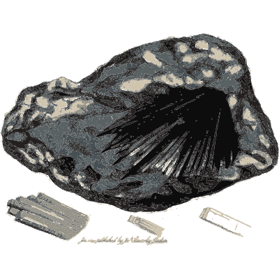 Nodule with black blade crystals - Exotic Mineralogy, Volume 1 - 1811