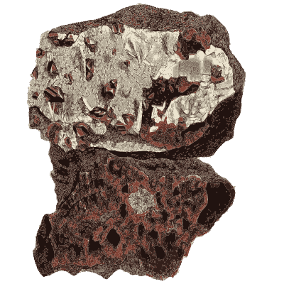 Dark red porous rock - Exotic Mineralogy, Volume 1 - 1811