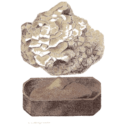 Crystalline rock over a red-brown slab - Exotic Mineralogy, Volume 1 - 1811