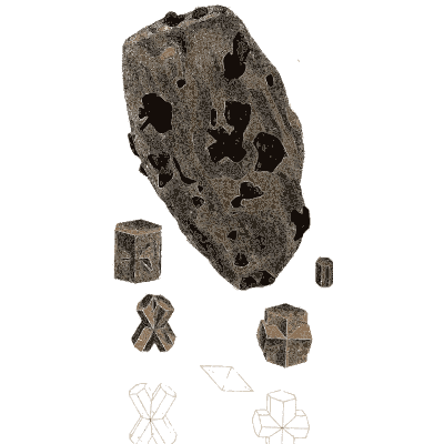 Black crystals in dark rock - Exotic Mineralogy, Volume 1 - 1811