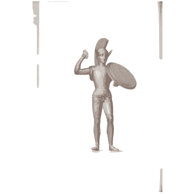 Bronze warrior with shield 02 - Specimens of Antient Sculpture: Egyptian, Etruscan, Greek and Roman - 1809