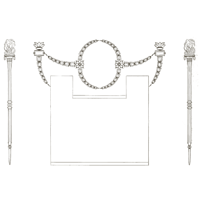 Swag and pin border ornament - Specimens of Point Line Type: Borders, Ornaments, Brass Rules - 1908
