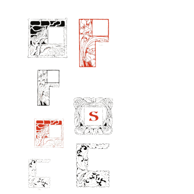 Ornamental initials in red - Specimens of Point Line Type: Borders, Ornaments, Brass Rules - 1908