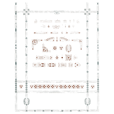 Small type ornaments sheet - Specimens of Point Line Type: Borders, Ornaments, Brass Rules - 1908