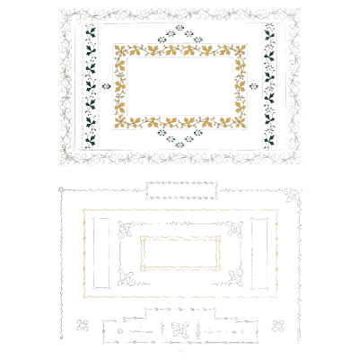 Floral border frames - Specimens of Point Line Type: Borders, Ornaments, Brass Rules - 1908