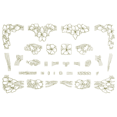 Floral corner pieces - Specimens of Point Line Type: Borders, Ornaments, Brass Rules - 1908