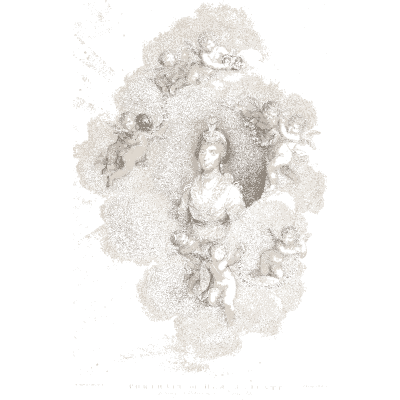 Female portrait medallion in clouds 02 - The Temple of Flora - 1807