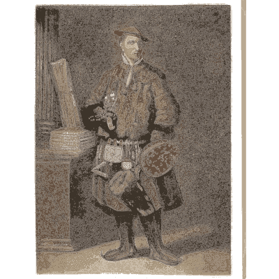 Standing man in a brown coat 02 - The Temple of Flora - 1807