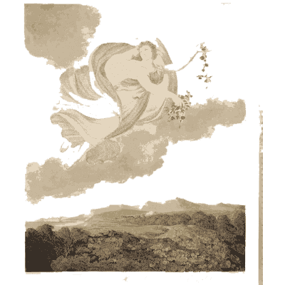 Flying female figure in clouds 02 - The Temple of Flora - 1807