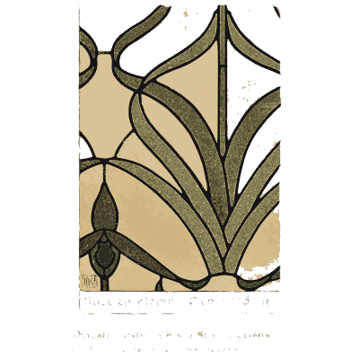 Lady's slipper stained glass panel - Étude de la Plante - 1903
