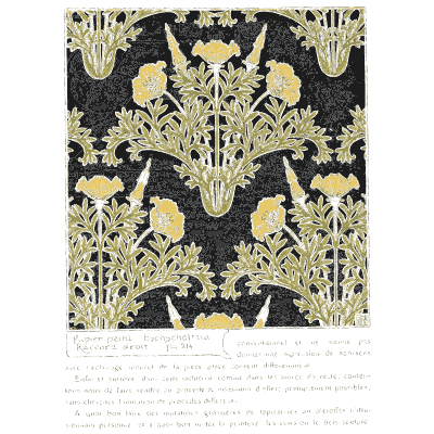 Yellow flower repeat pattern - Étude de la Plante - 1903