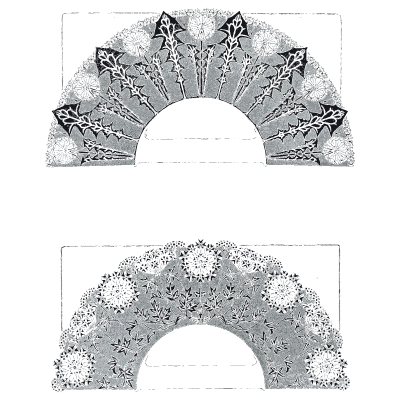 Two lace fan designs - Étude de la Plante - 1903