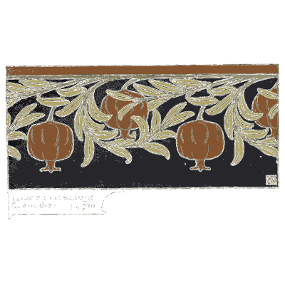 Pomegranate mosaic frieze - Étude de la Plante - 1903
