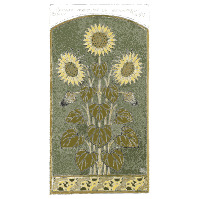 Sunflower mosaic panel - Étude de la Plante - 1903