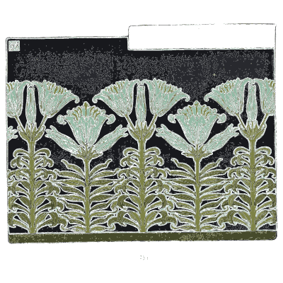 Orange lily appliqué band - Étude de la Plante - 1903