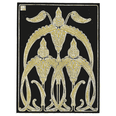 Lady's slipper bronze panel - Étude de la Plante - 1903