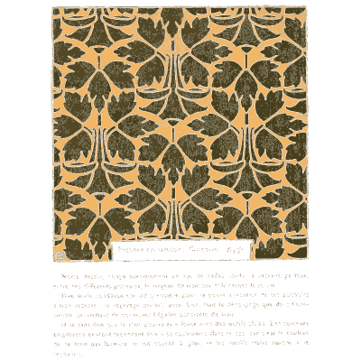 Columbine stencil repeat - Étude de la Plante - 1903