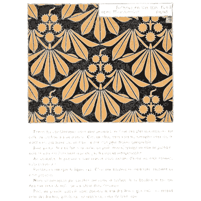 Chestnut leaf stencil pattern - Étude de la Plante - 1903