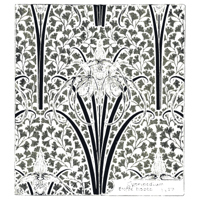Lady's slipper woven textile - Étude de la Plante - 1903