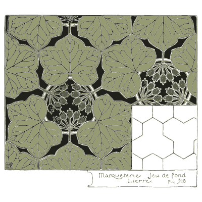 Ivy leaf marquetry pattern - Étude de la Plante - 1903