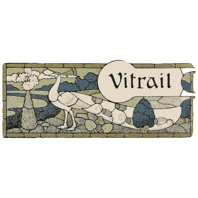 Stained glass heron panel - Étude de la Plante - 1903